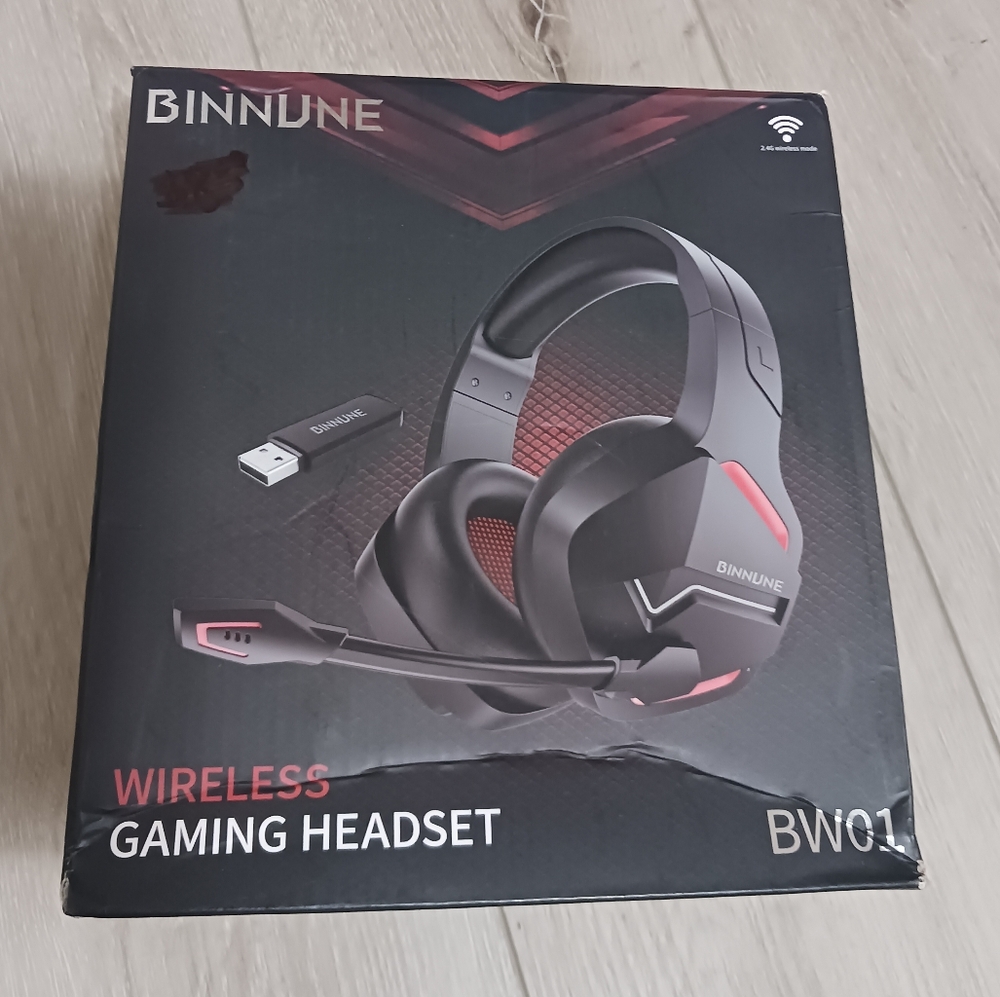 Black Gaming Headset with Over-Ear Design and Red Accents